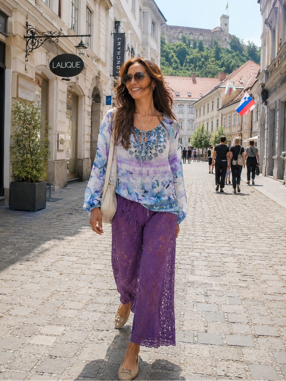 Jennifer Lopez Bohemian Embellished Rhinestone Blouse Size S